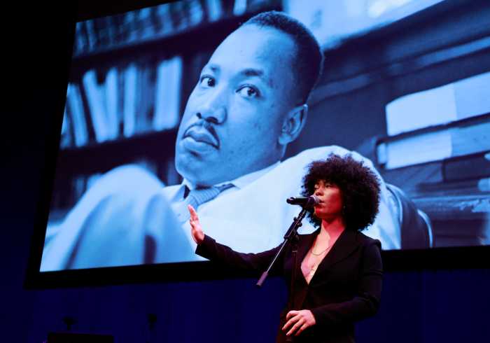 Madison McFerrin performs on stage during 38th Annual Brooklyn Tribute To Dr. Martin Luther King, Jr. at BAM Howard Gilman Opera House on January 15, 2024 in New York City.