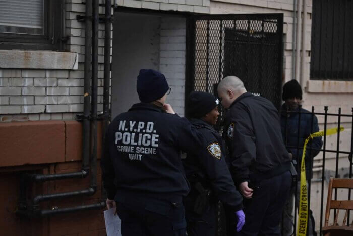 police at homicide scene in brooklyn