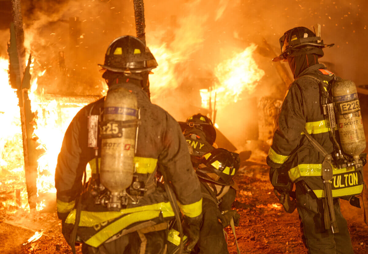 firefighters fight four-alarm fire in east new york