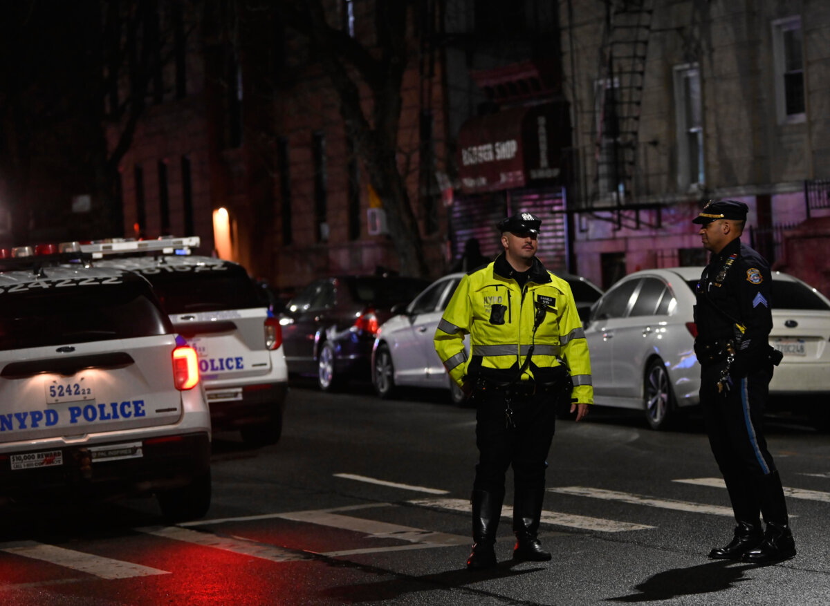 cop at scene of pedestrian crash in bed-stuy