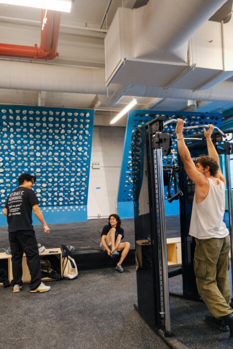 fitness equipment at bouldering project