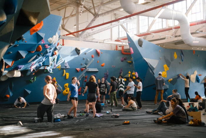 people inside bouldering project