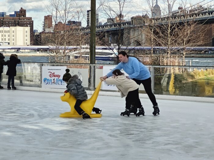 Kids skating in Dumbo