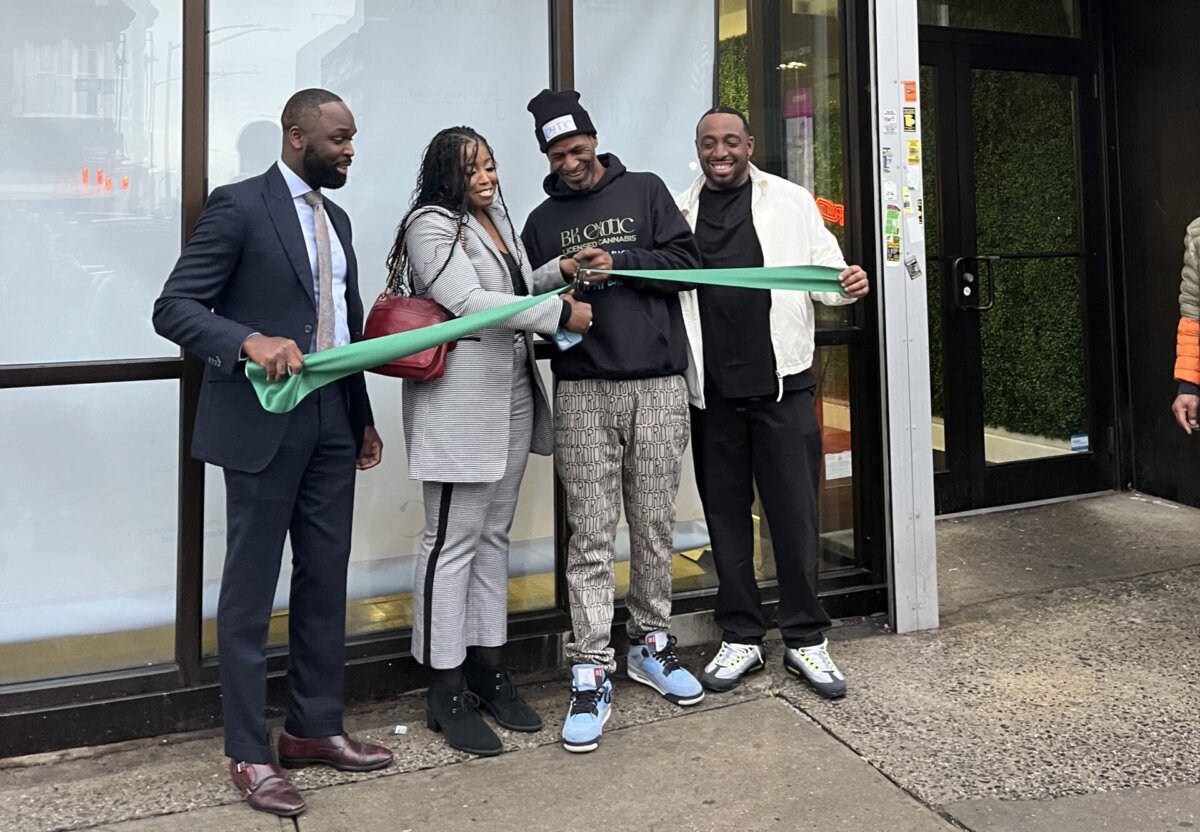 Business partners re-opened legal cannabis shop in Flatbush.