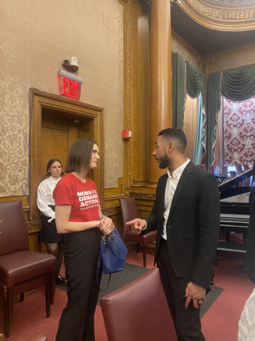 Reynoso met with leaders from Moms Demand Action, Harlem Mothers Stop Another Violent End and other gun prevention and advocacy groups.