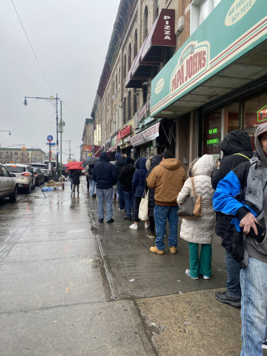 Loyal customers lined down the block Wednesday to grab one last slice