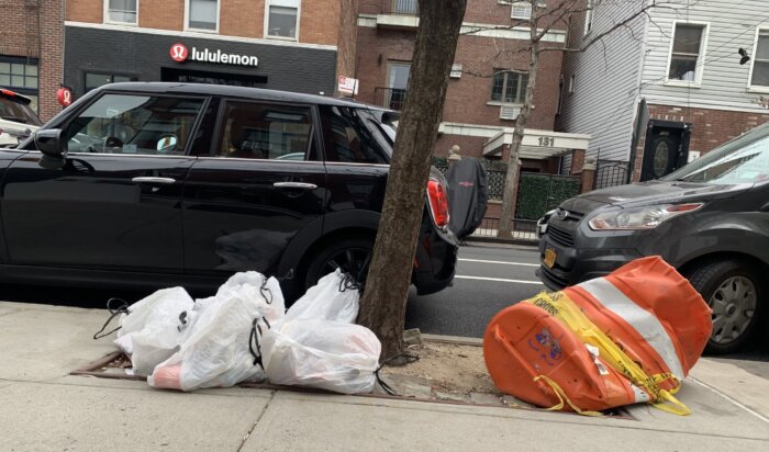 trash on street in williamsburg