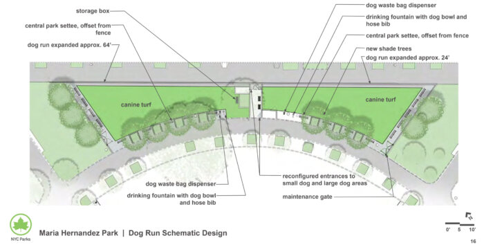 rendering of maria hernandez park dog run