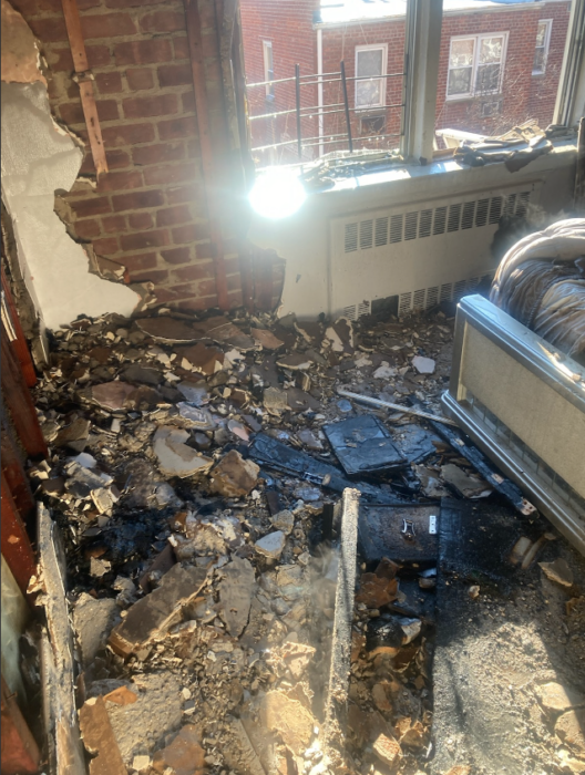 wreckage of bensonhurst apartment fire