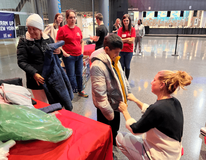 New York Cares hosts 35th annual winter coat drive at Barclays Center.