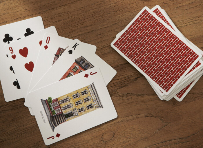 deck of cards with row houses on them