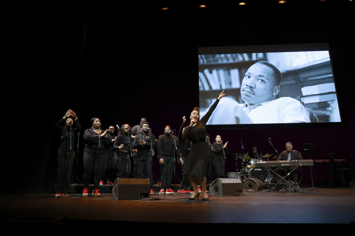 Sing Harlem choir performs on stage during 38th Annual Brooklyn Tribute To Dr. Martin Luther King, Jr. at BAM Howard Gilman Opera House on January 15, 2024 in New York City. (Photo by Jason Mendez/Getty Images for (BAM) Brooklyn Academy of Music )