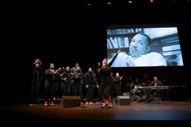 Sing Harlem choir performs on stage during 38th Annual Brooklyn Tribute To Dr. Martin Luther King, Jr. at BAM Howard Gilman Opera House on January 15, 2024 in New York City. (Photo by Jason Mendez/Getty Images for (BAM) Brooklyn Academy of Music )