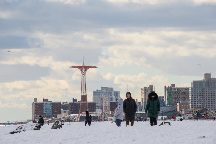 snow day in coney island