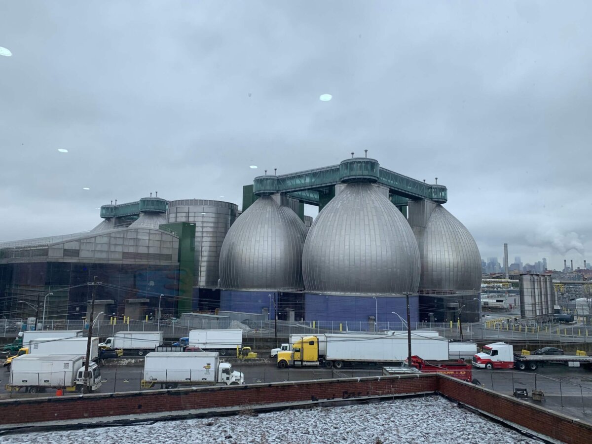digester eggs at newtown creek wastewater treatment plant