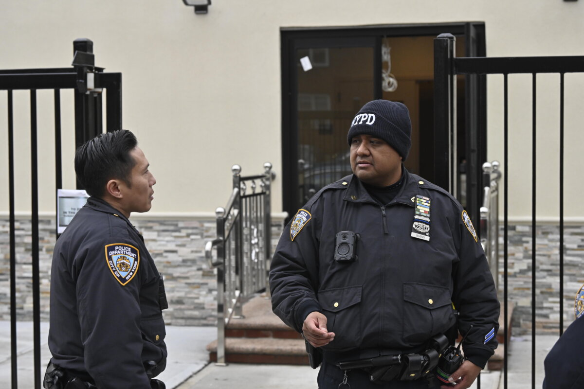 police outside scene of east flatbush church stabbing