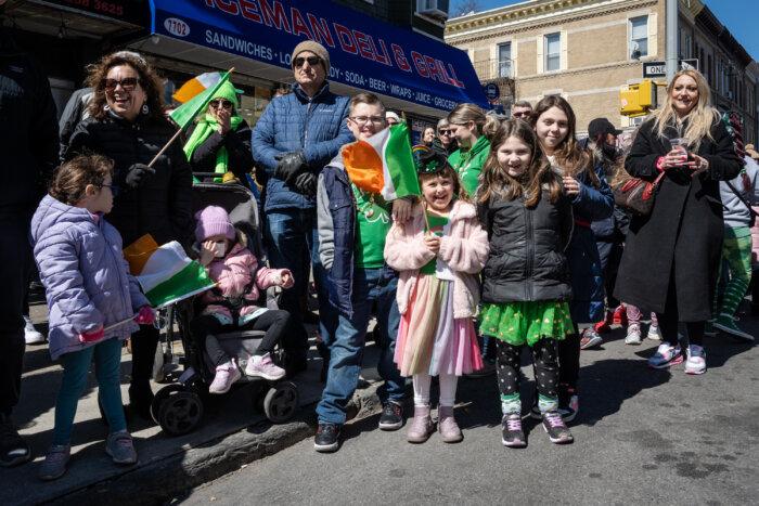 crowd at st. patrick's day parade