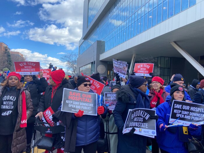 'Wrong, wrong, wrong'; healthcare workers, electeds rally against possible SUNY Downstate closure