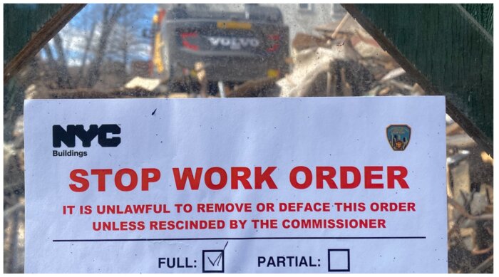 stop work order at borough park synagogue