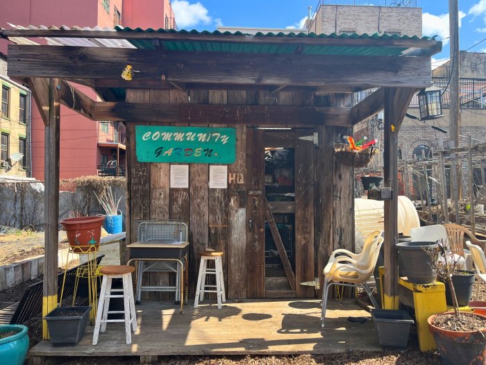 myrtle village green community garden shed 