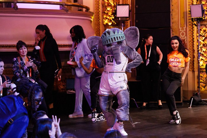 Ellie the Elephant, the New York Liberty mascot made an appearance during the draft. Liberty got three new players in Monday's draft.