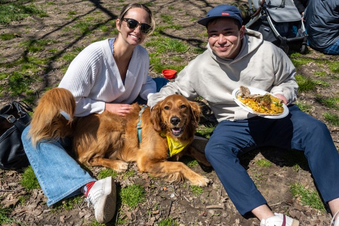 people and dog at smorgasburg