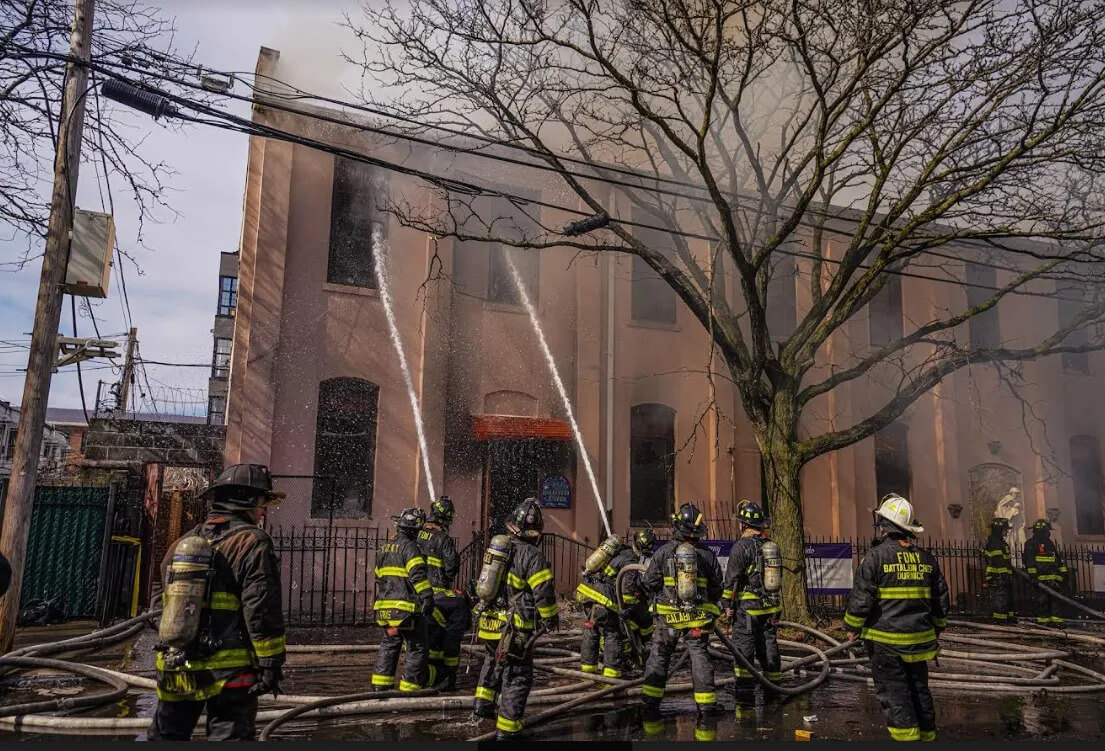 fire at williamsburg church