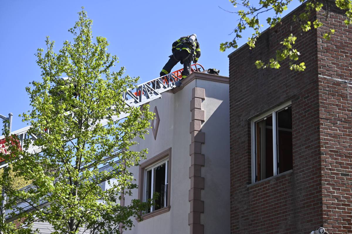 Firefighters took on a four-alarm fire in Bensonhurst on Tuesday afternoon.