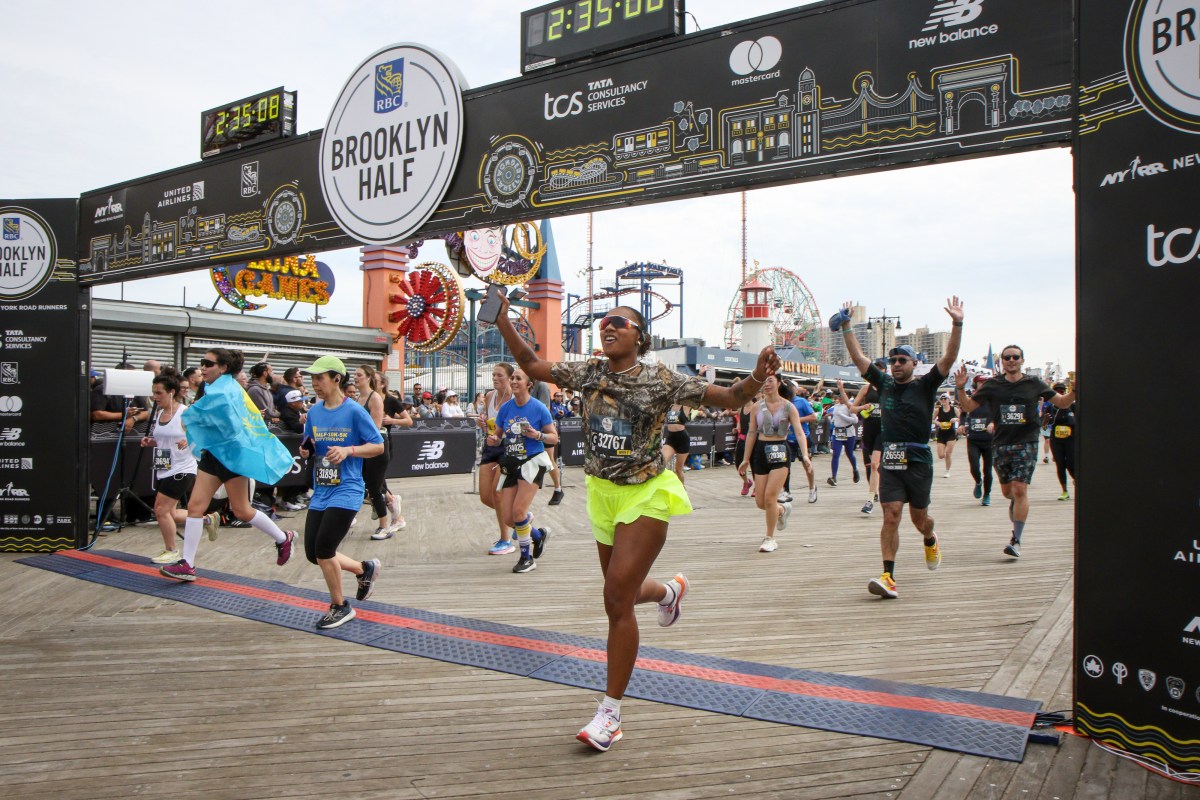 finish line at Brooklyn Half Marathon