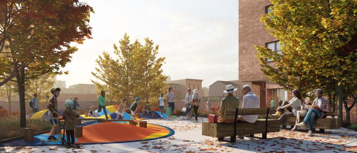 open space at park slope affordable housing