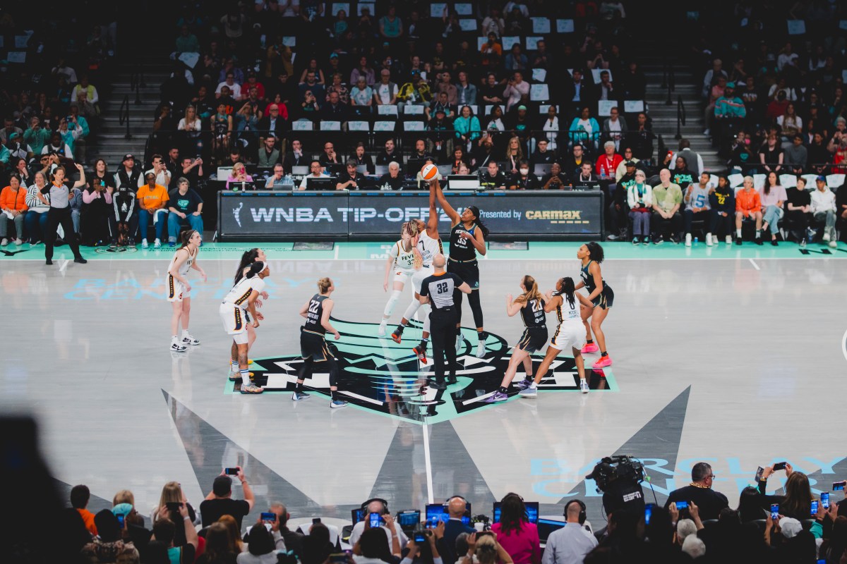 New York Liberty defeat the Indiana Fever 91-80 in their home opener at Barclays Center.