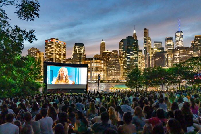 outdoor movie in Brooklyn Bridge Park
