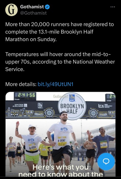 gothamist marathon tweet