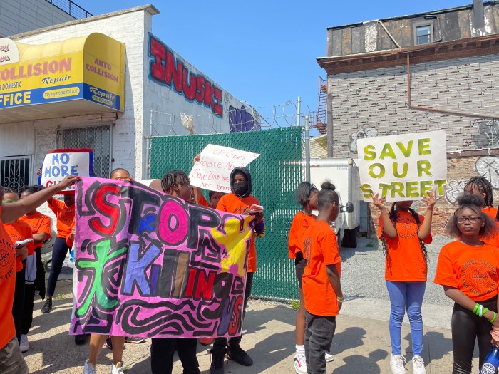 Crown Heights students gun violence walkout