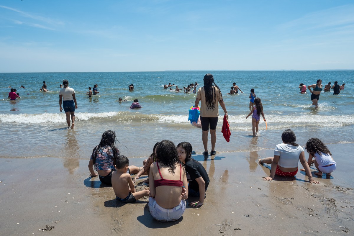 beachgoers in coney island
