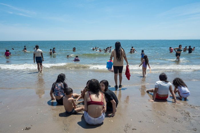 beachgoers in coney island