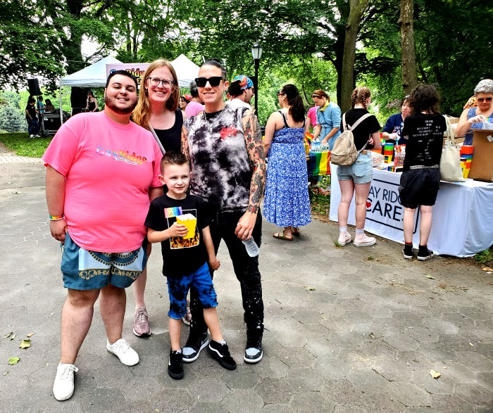 Co-directors for GayRidge, McKenzie Keating and Liam Vogel, smile at the pride event on June 2.