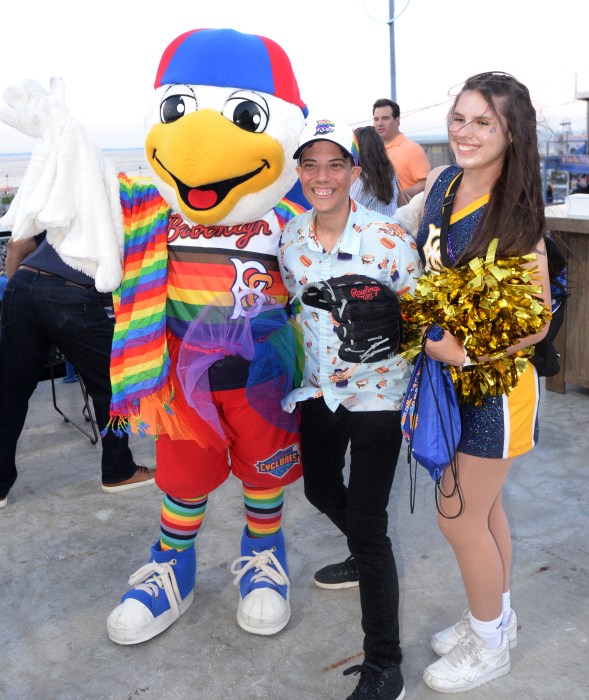 sandy the seagull at cyclones coney island business meeting