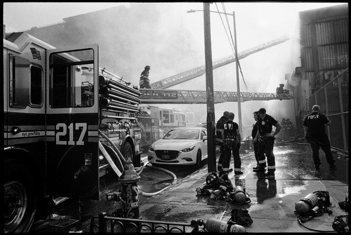 photo at corner gallery of firefighters