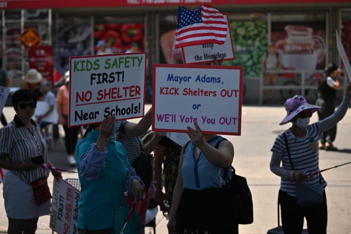 protestors against shelter