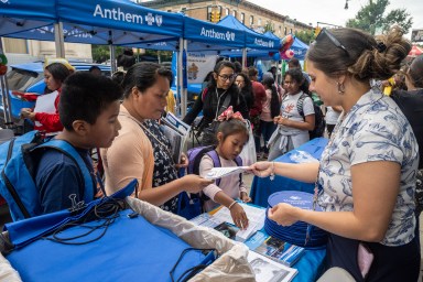 NY: Anthem Blue Cross and Blue Shield hosts backpack giveaway