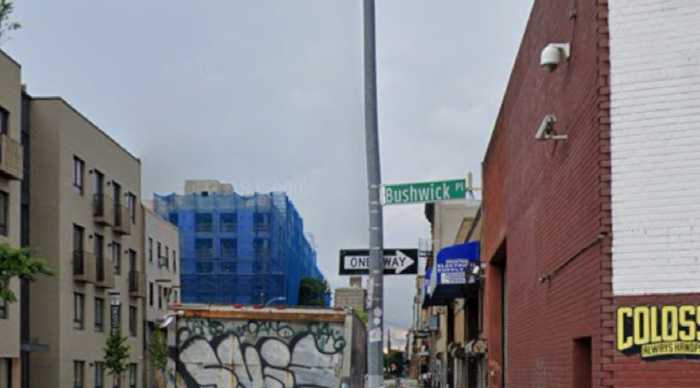 The intersection of Johnson Street and Bushwick Place where Rodriguez crashed head-on into an Uber carrying two passengers