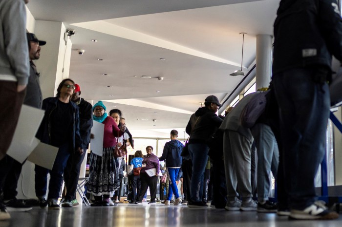 line of early voting at brooklyn museum