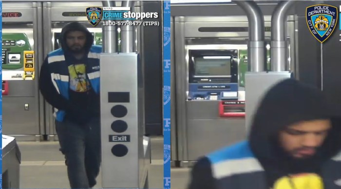 The suspect fled the location on an R train before officers from the 68th Precinct arrived on scene