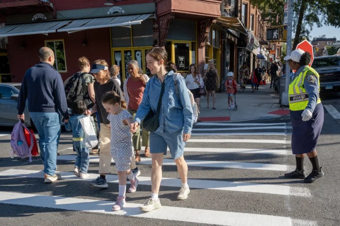 students and parents in park slope