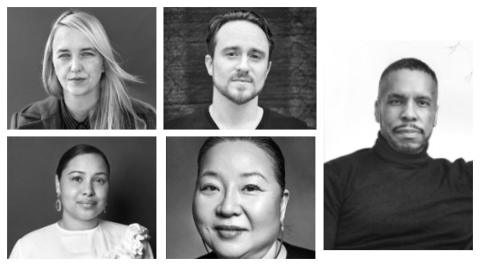 (Left to right) David Prize 2024 winners Meghan Finn; J.C. Hall; Diana Imbert; Mi Jong Lee; Greg Purnell 
