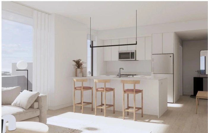 kitchen in affordable housing in gowanus