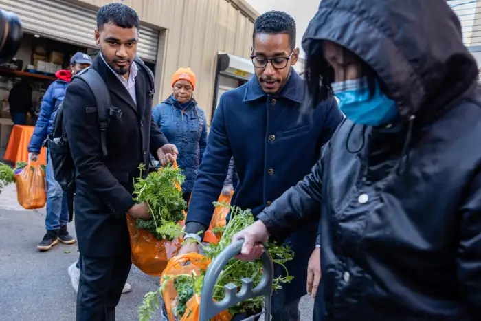 Antonio Reynoso, Brooklyn Borough President, at a previous food distribution sponsored by Food Bank of New York.