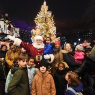 tree lighting with santa