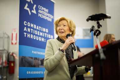 woman at holocaust remembrance event